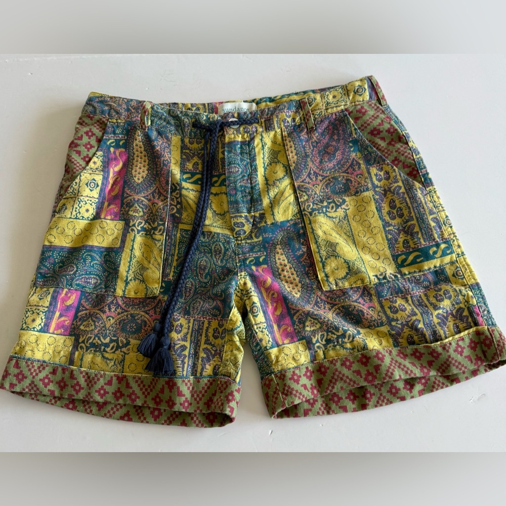 Sundance India Henna Print Pattern Shorts Sz S Very Good Condition